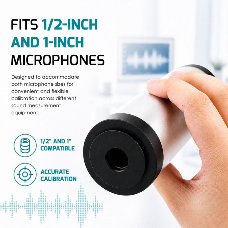Calibrador TEKCOPLUS 94 dB/114 dB para micrófonos de 1/2" y 1"