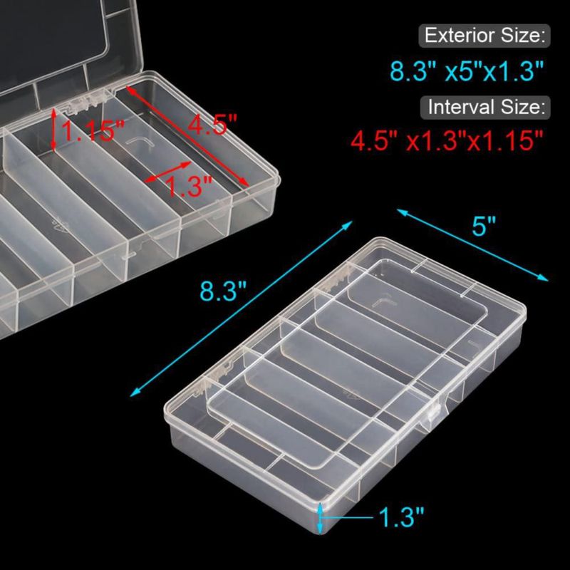 Caja de almacenamiento Vidifor 2 unidades 19 cm 6 compartimentos de plástico