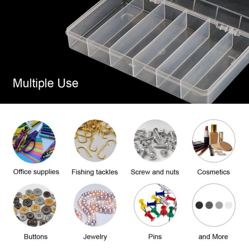 Caja de almacenamiento Vidifor 2 unidades 19 cm 6 compartimentos de plástico