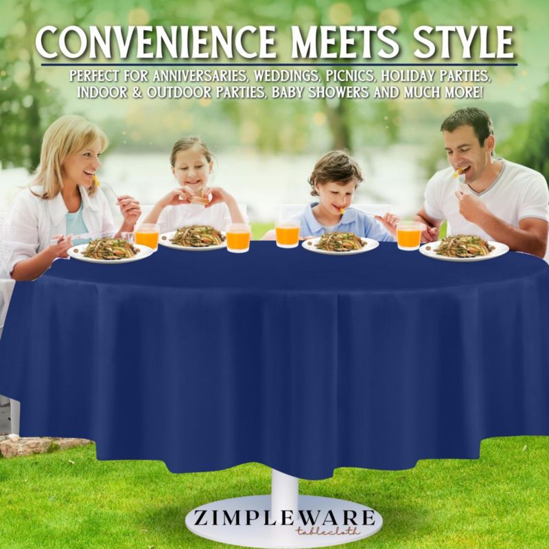 Mantel de mesa redondo ZIMPLEWARE 213 cm paquete de 12 azul marino