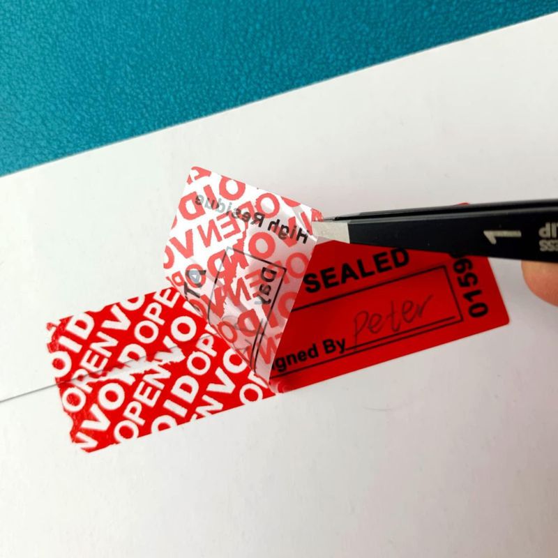 Sellos de seguridad a prueba de manipulaciones ILMBVM 2.5x8.5 cm Rojo 120 unidades