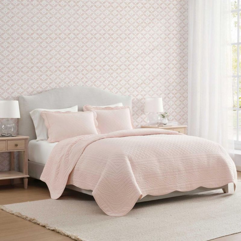 Juego de colcha Martha Stewart King 264 cm 3 piezas de algodón