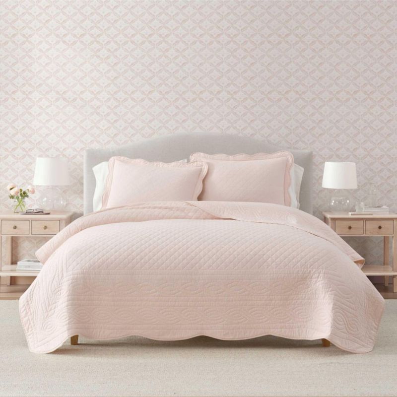 Juego de colcha Martha Stewart King 264 cm 3 piezas de algodón