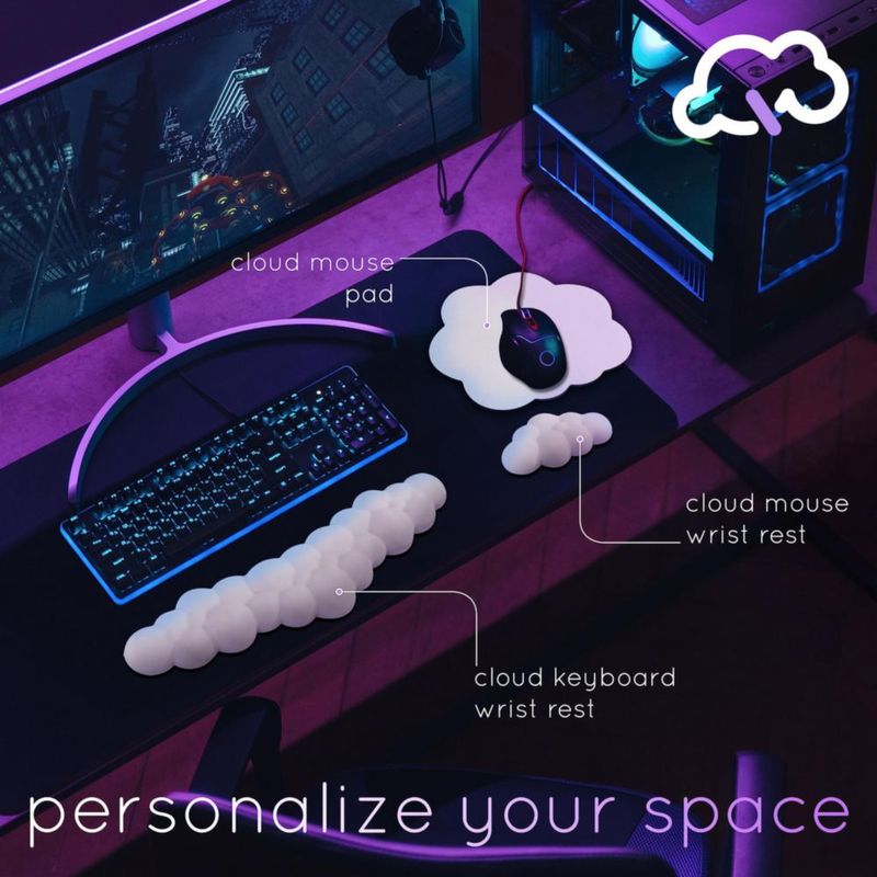 Set 3 en 1 de reposamuñecas Qloud Black de Create-ables