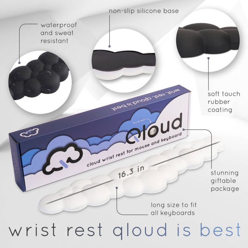 Set 3 en 1 de reposamuñecas Qloud Black de Create-ables