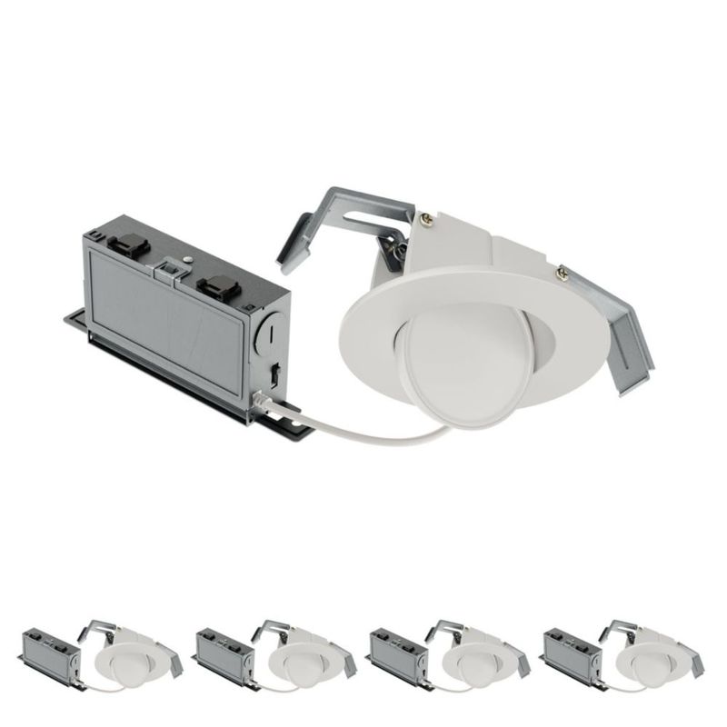 Luz empotrada HALO 3" LED paquete de 4 unidades 550 lúmenes con selección de color