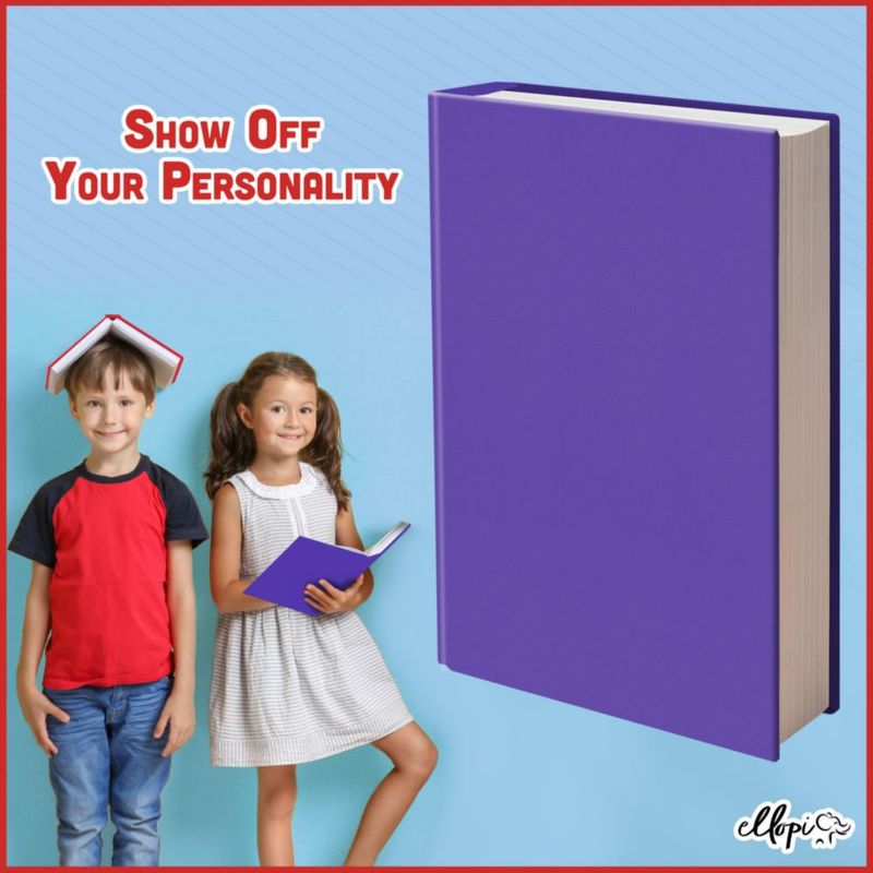 Funda de libro ELLOPI elástica color morado 23 × 28 cm (1 unidad)