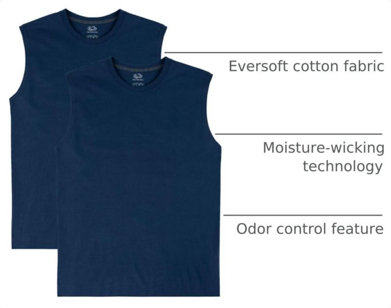 Camiseta sin mangas Fruit of the Loom 2 unidades azul marino talla M