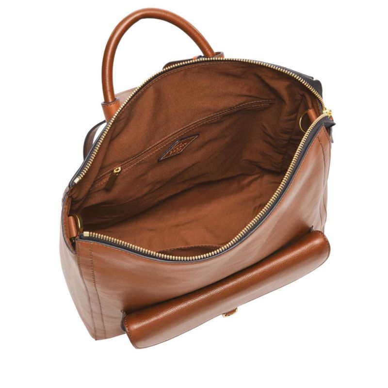 Mochila Fossil Parker LiteHide™ Cuero Marrón