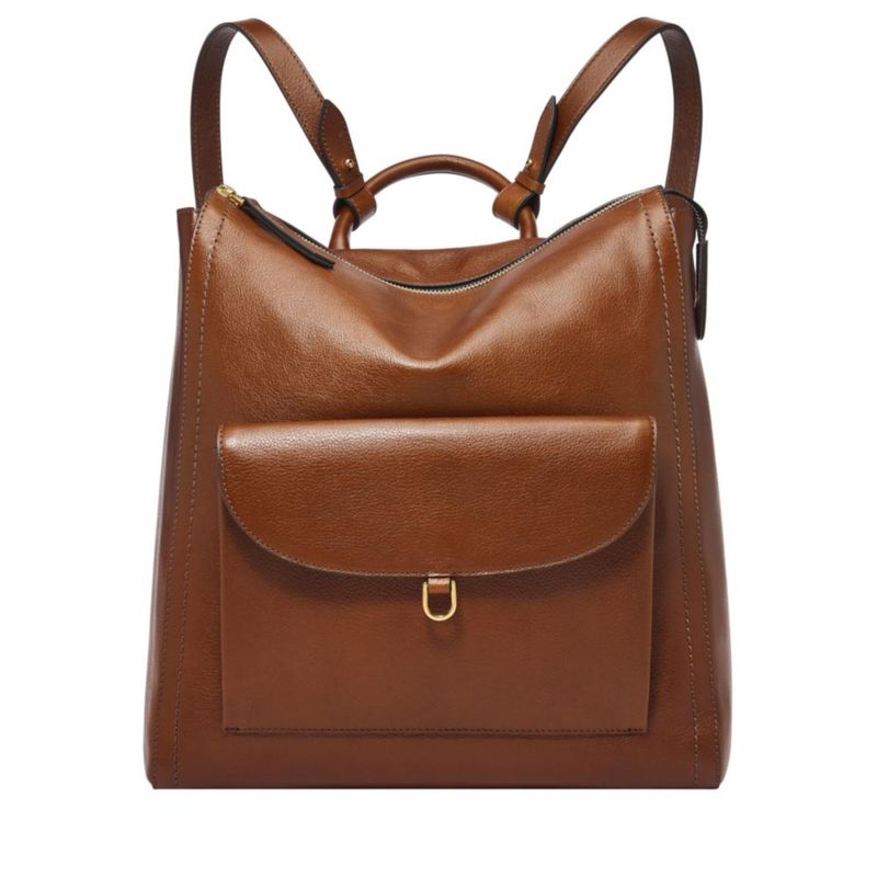 Mochila Fossil Parker LiteHide™ Cuero Marrón