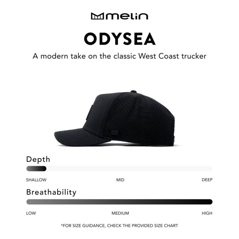 Gorra melin Odysea Stacked Hydro azul marino para hombre con cierre snapback