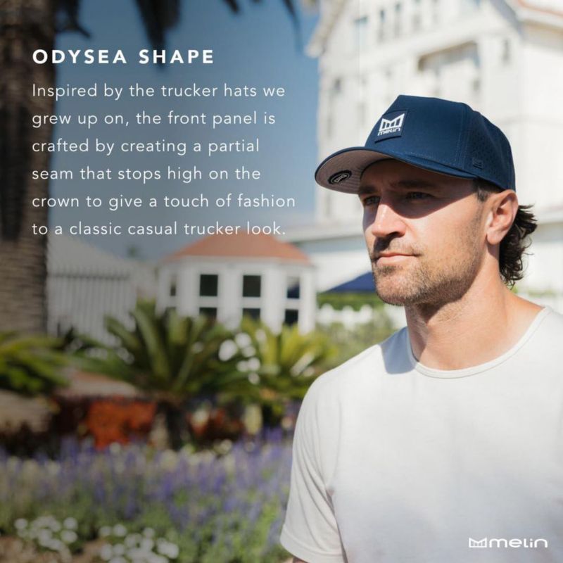 Gorra melin Odysea Stacked Hydro azul marino para hombre con cierre snapback