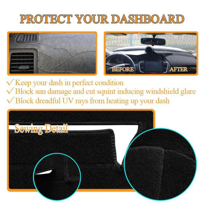 Cubierta de Salpicadero Yiz para GMC Yukon 2015-2020 negro alfombra de poliéster