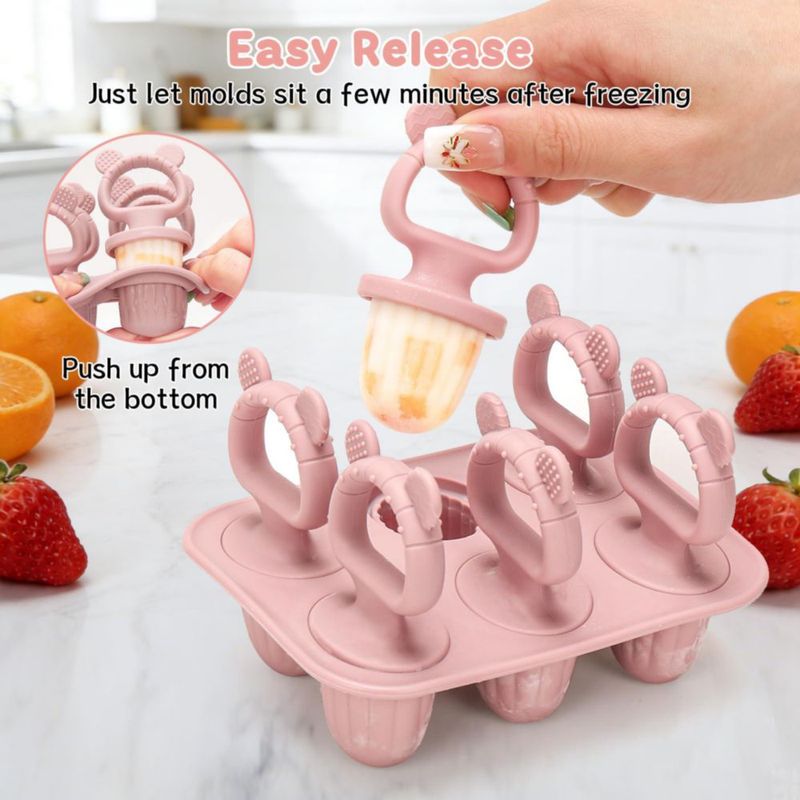 Moldes de Silicona para Paletas de Bebé MISSLILI con Palitos