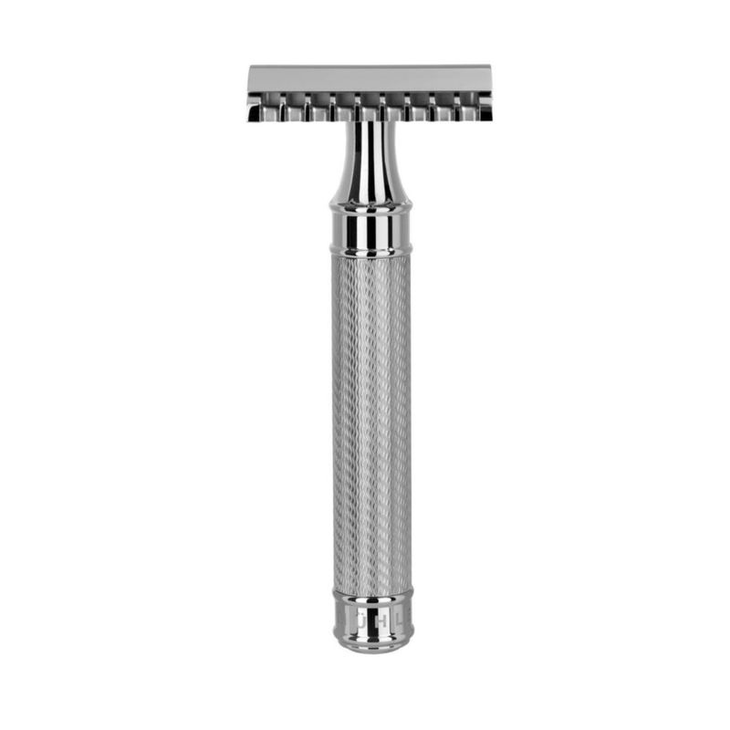 Maquinilla de Afeitar de Seguridad MÜHLE Grande de Acero Inoxidable con Peine Abierto