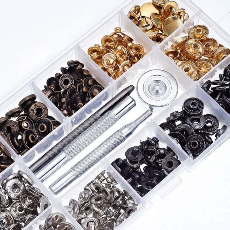 Kit de 100 broches de presión HOTOP de 125 mm con herramientas
