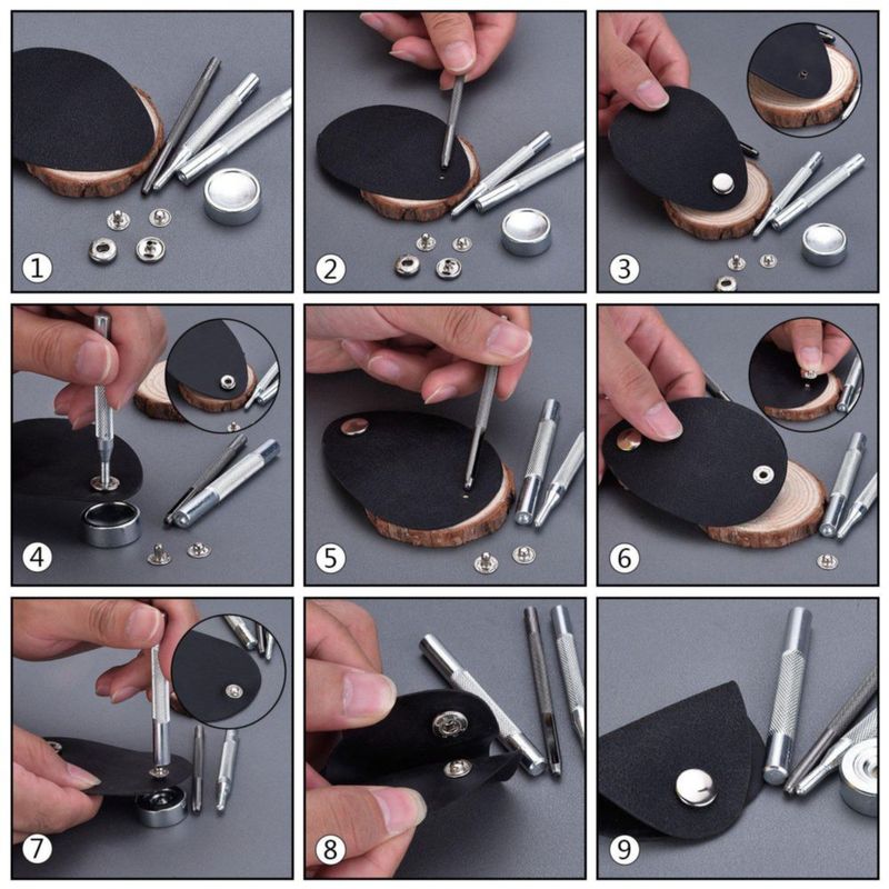 Kit de 100 broches de presión HOTOP de 125 mm con herramientas