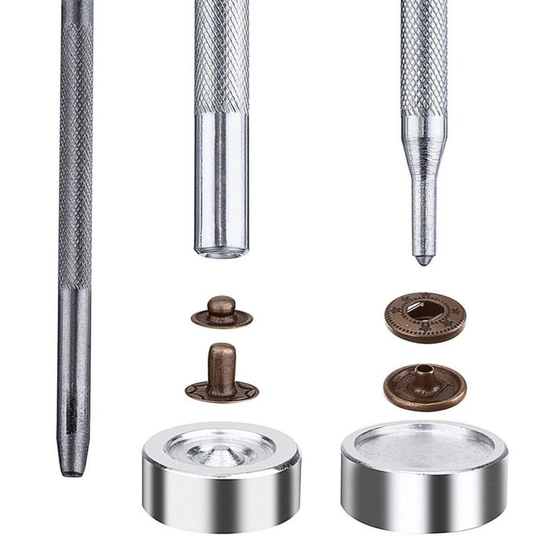 Kit de 100 broches de presión HOTOP de 125 mm con herramientas