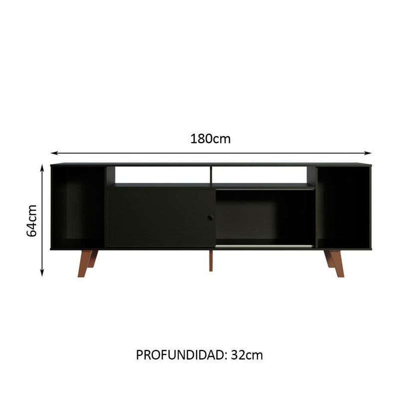 Mueble mesa para tv rack madesa cancun hasta 65" negro