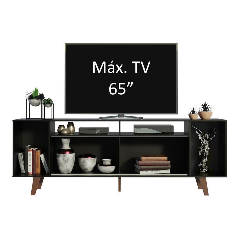 Mueble mesa para tv rack madesa cancun hasta 65" negro