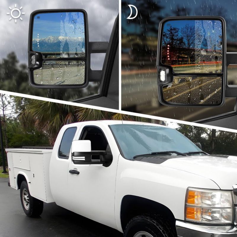 Espejos de remolque Sanooer para Silverado/Sierra en blanco 8624