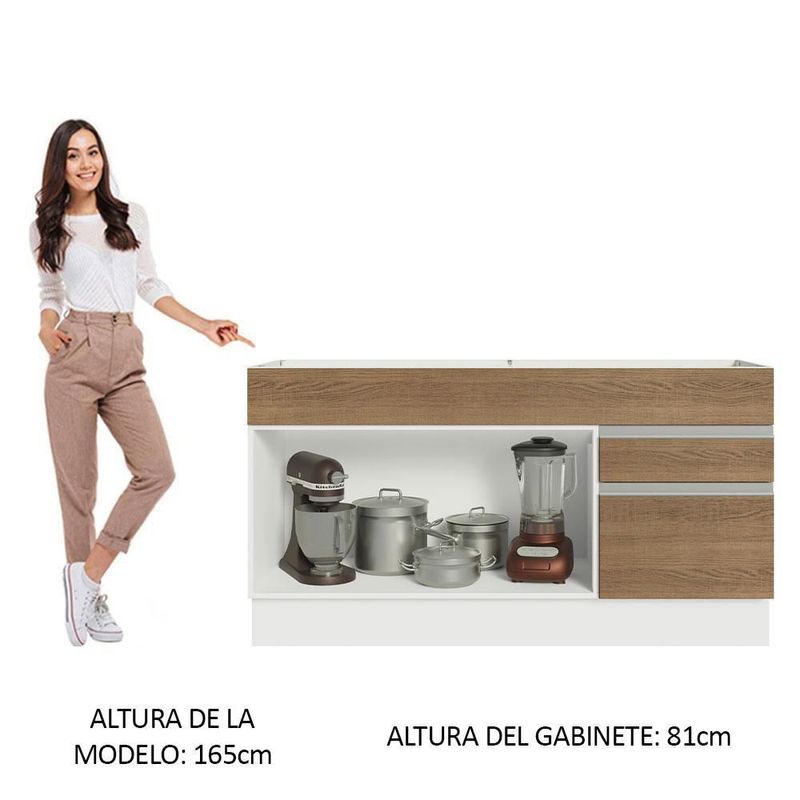 Gabinete bajo cocina madesa glamy 150cm sin encimera bn 10