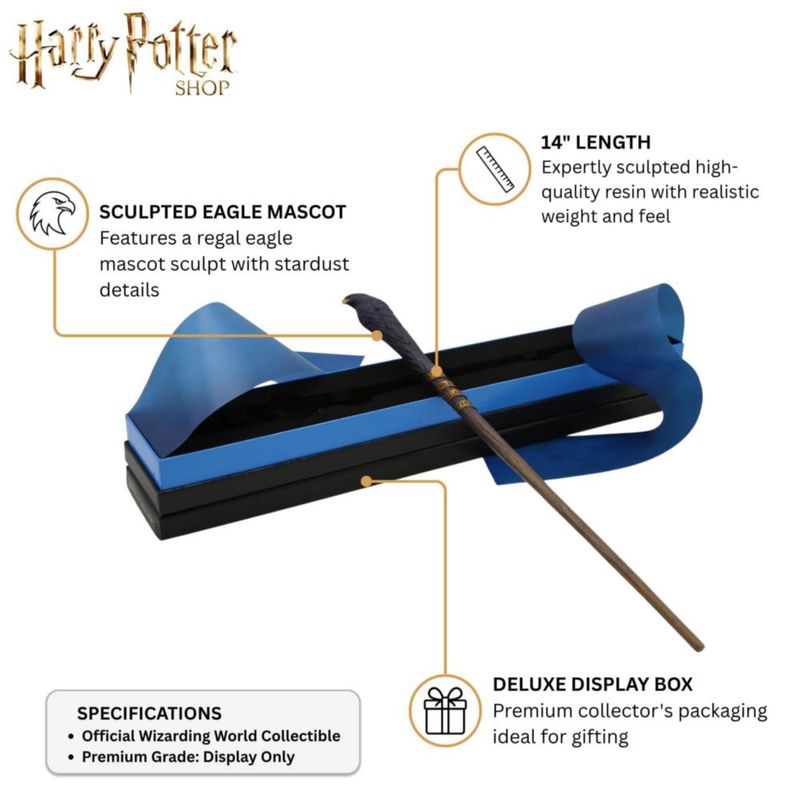 Varita de Ravenclaw con Mascota y Rasgos – 36 cm