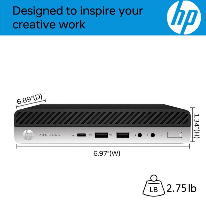 Mini PC HP ProDesk 600 G4 i5 32 GB 1 TB SSD Wi‑Fi 11 Pro