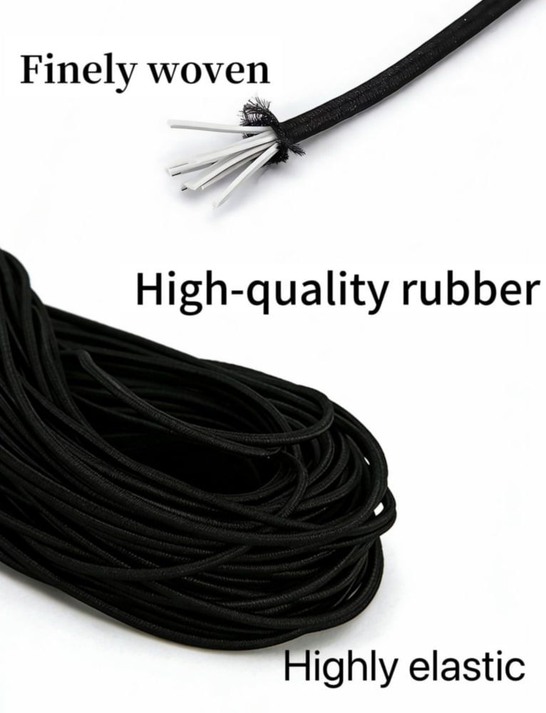 Cuerda elástica Bungee KSYKAO 3 mm 99 cm con cierres de cordón – Pack de 40