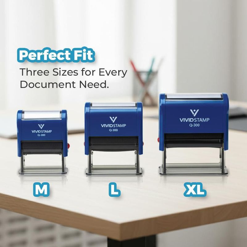 Sello de goma Vivid Stamp Q-200 con tinta azul