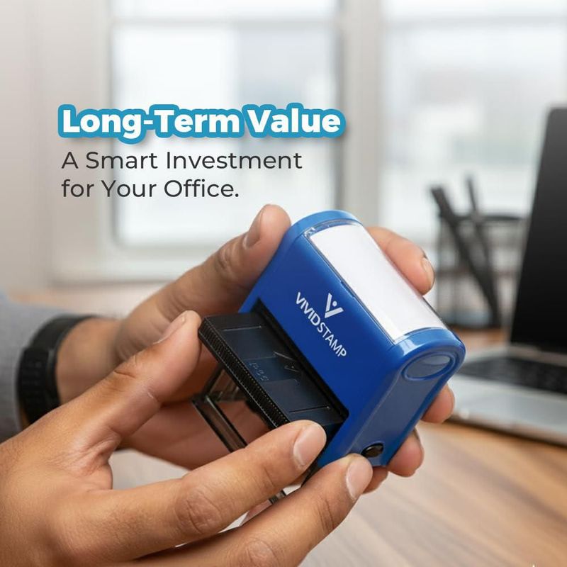 Sello de goma Vivid Stamp Q-200 con tinta azul