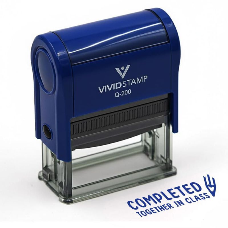 Sello de goma Vivid Stamp Q-200 con tinta azul