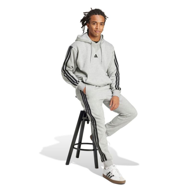 Pantalones adidas Essentials 3-Stripes gris jaspeado/negro para hombre
