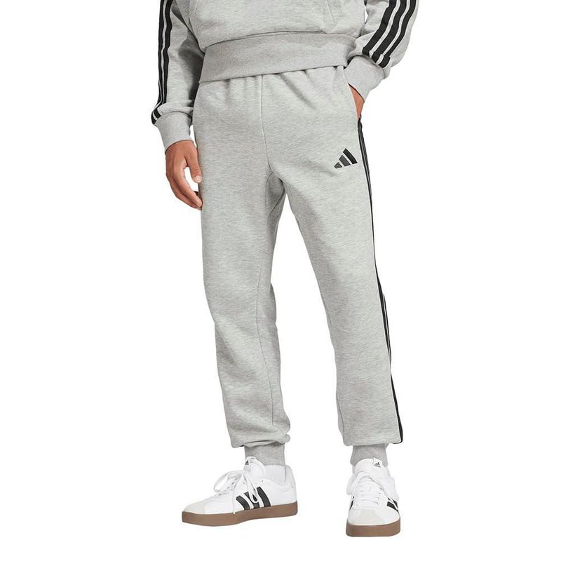 Pantalones adidas Essentials 3-Stripes gris jaspeado/negro para hombre