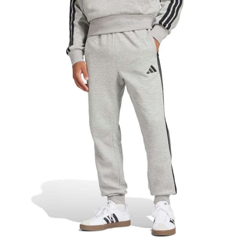 Pantalones adidas Essentials 3-Stripes gris jaspeado/negro para hombre