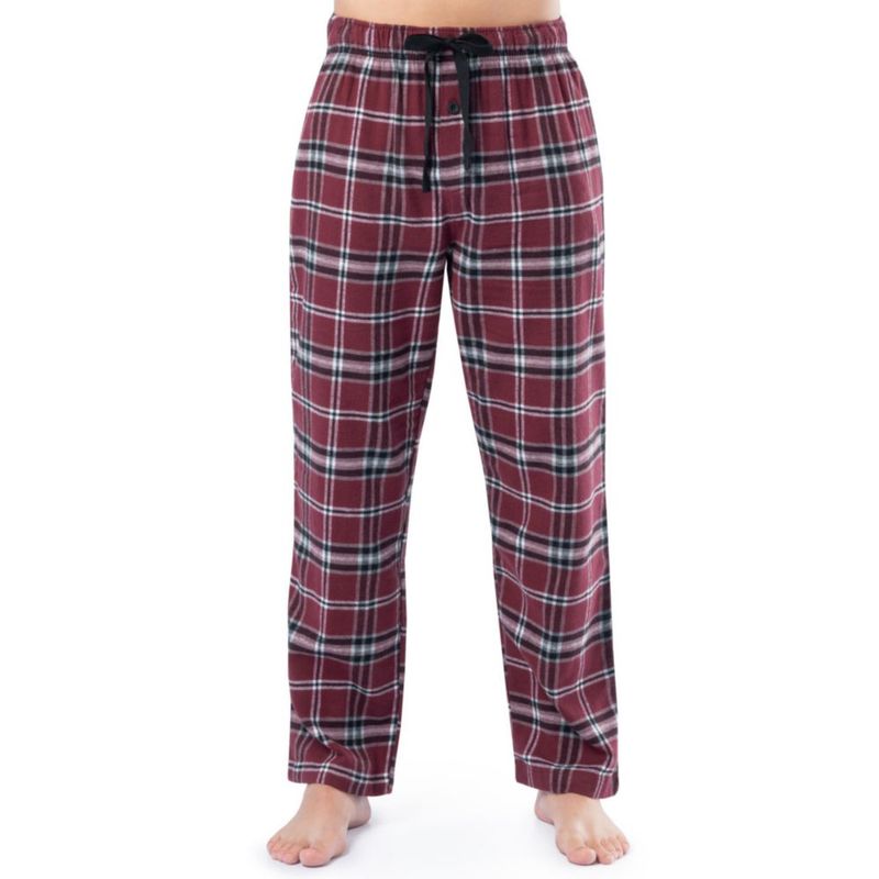 Pantalones Fruit of the Loom X-Large a Cuadros Rojo Oscuro