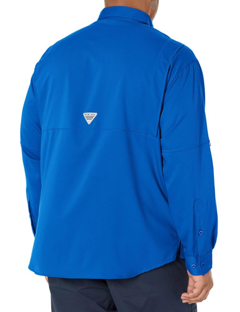 Camisa Columbia PFG Tamiami II Manga Larga Azul Vivo