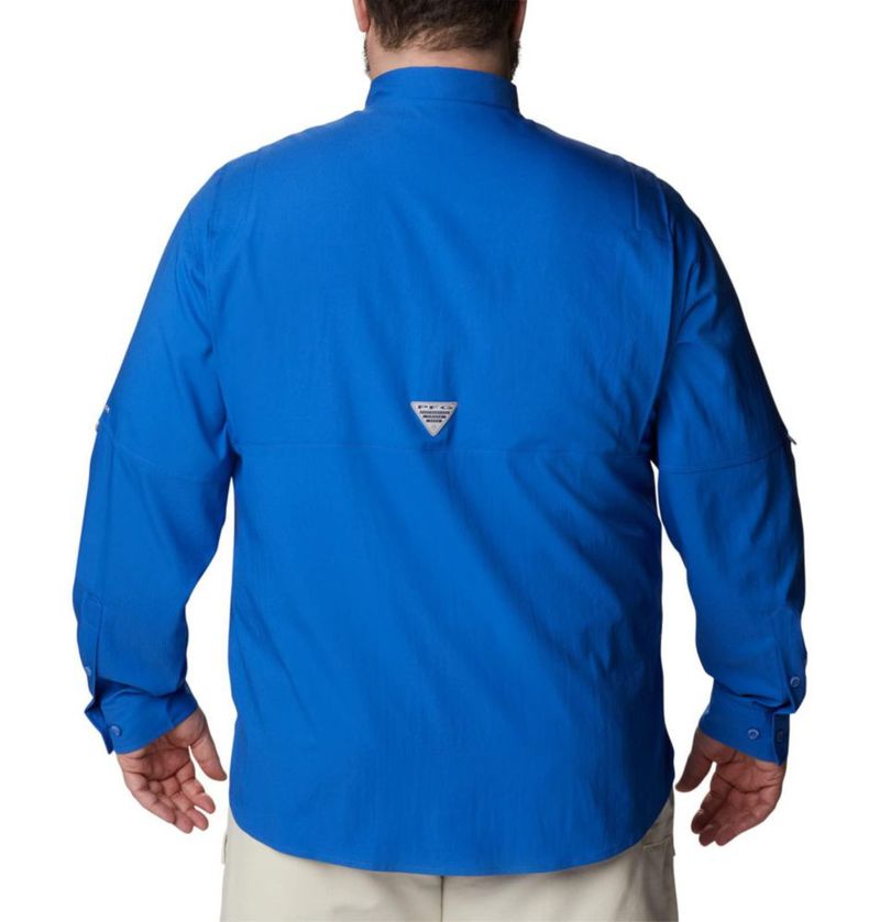 Camisa Columbia PFG Tamiami II Manga Larga Azul Vivo