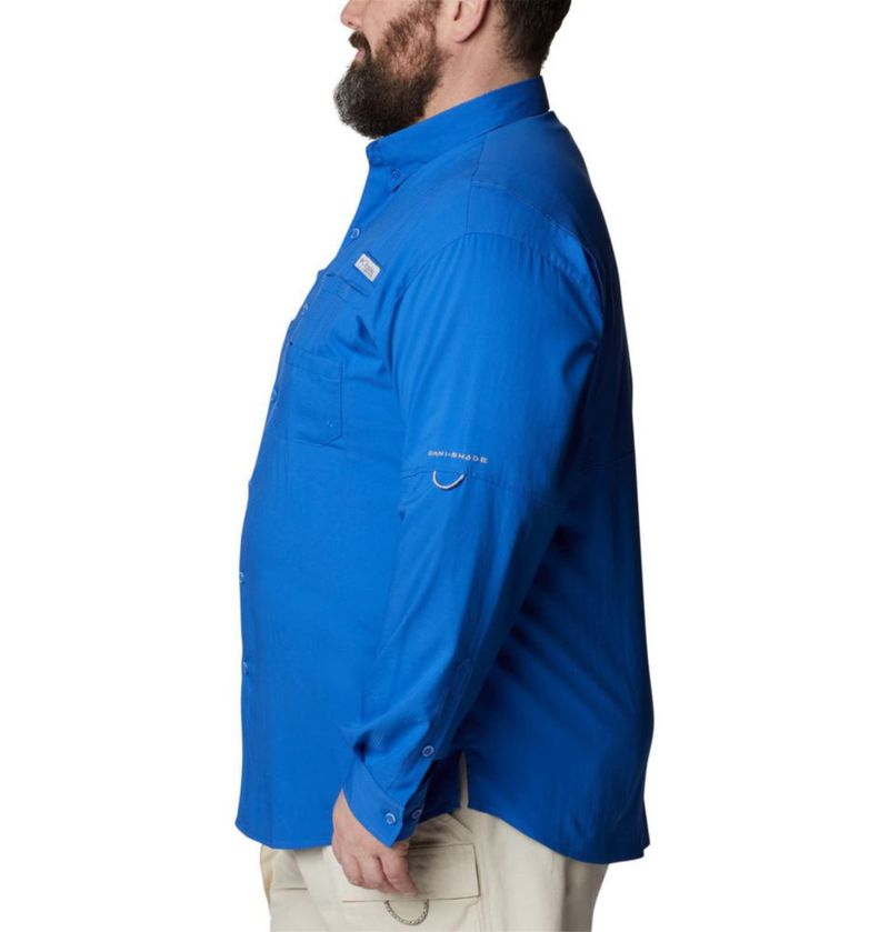 Camisa Columbia PFG Tamiami II Manga Larga Azul Vivo