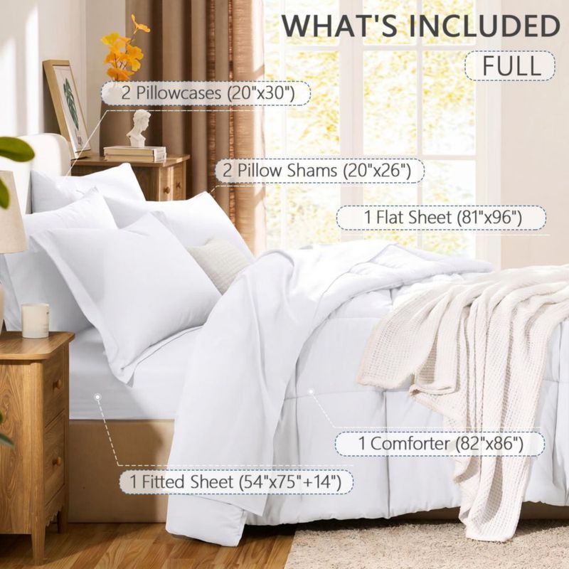 Juego de Edredón CozyLux Full 7 piezas - Blanco