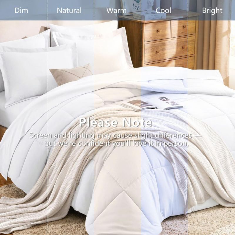 Juego de Edredón CozyLux Full 7 piezas - Blanco