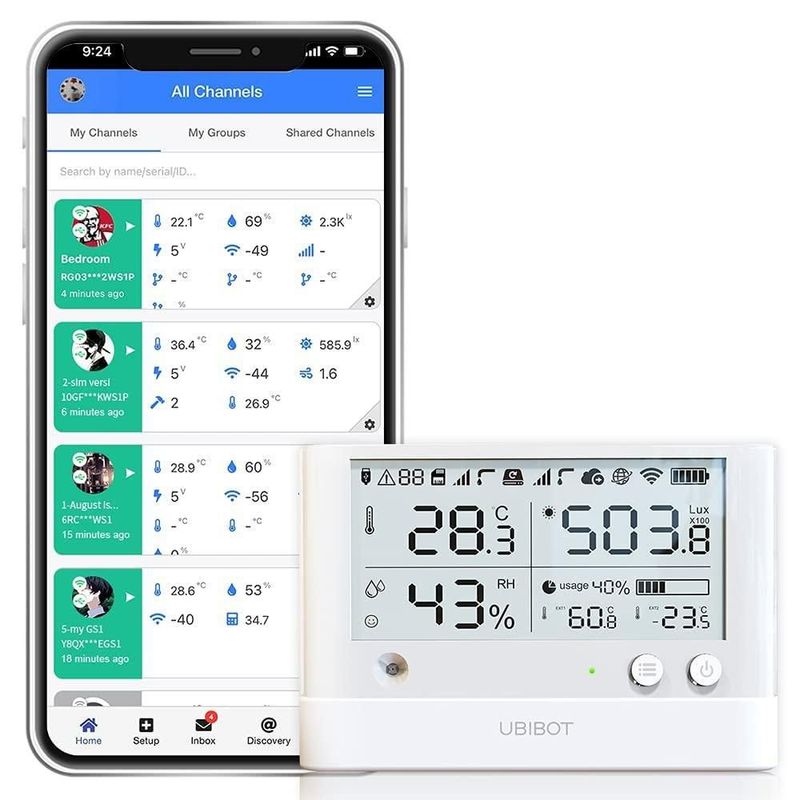 Sensor Ambiental UbiBot WS1 PRO WiFi 2.4 GHz con Alertas y Registro