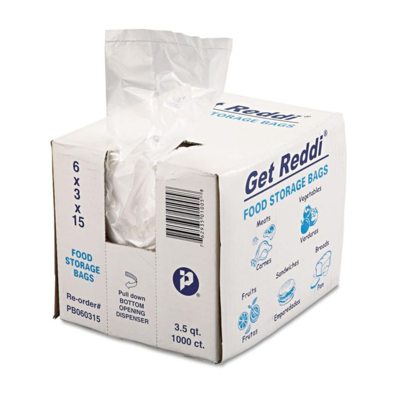 Bolsa de Polietileno Inteplast 3.5 qt 38 cm x 15 cm x 8 cm (1000 unidades)