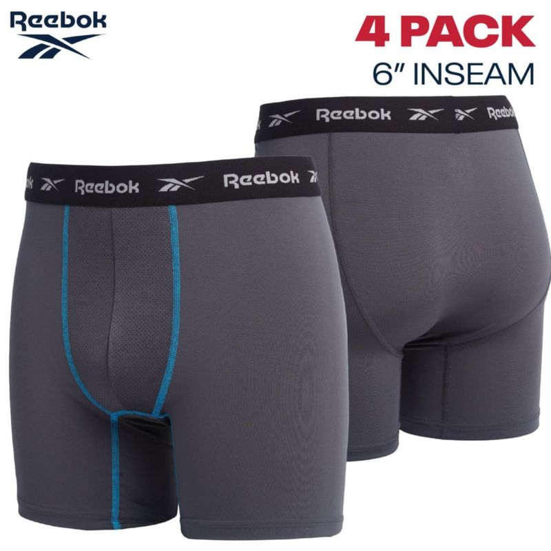 Boxer Reebok 4 unidades con bolsillo contorneado de 15 cm
