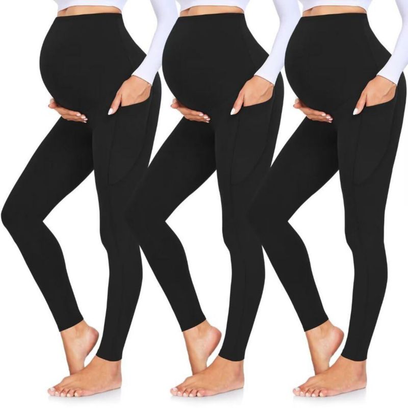 Leggings de maternidad GROTEEN 3‑Pack con bolsillos