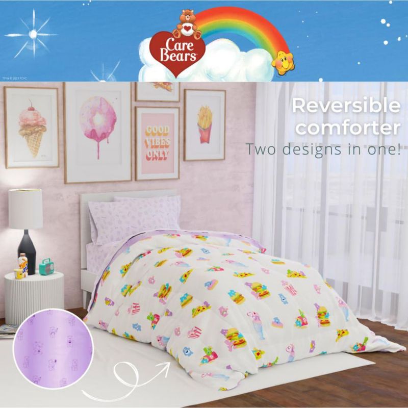 Juego de ropa de cama Franco Twin Care Bears Snacks de comida – 5 piezas