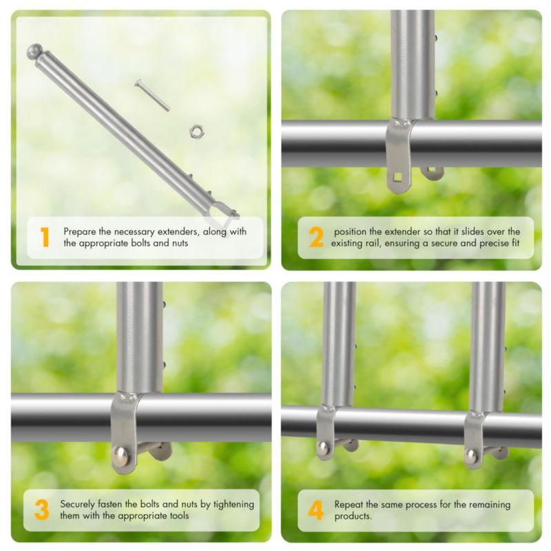 Extensión de Cerca BTRAM 51 cm 1‑3/8 " Pack 18 unidades (Plateado)