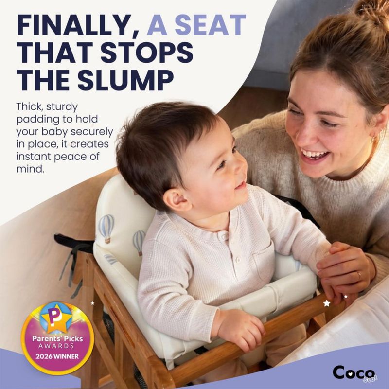 Inserto acolchado para silla alta Coco Seat 4+ meses con diseño de globos