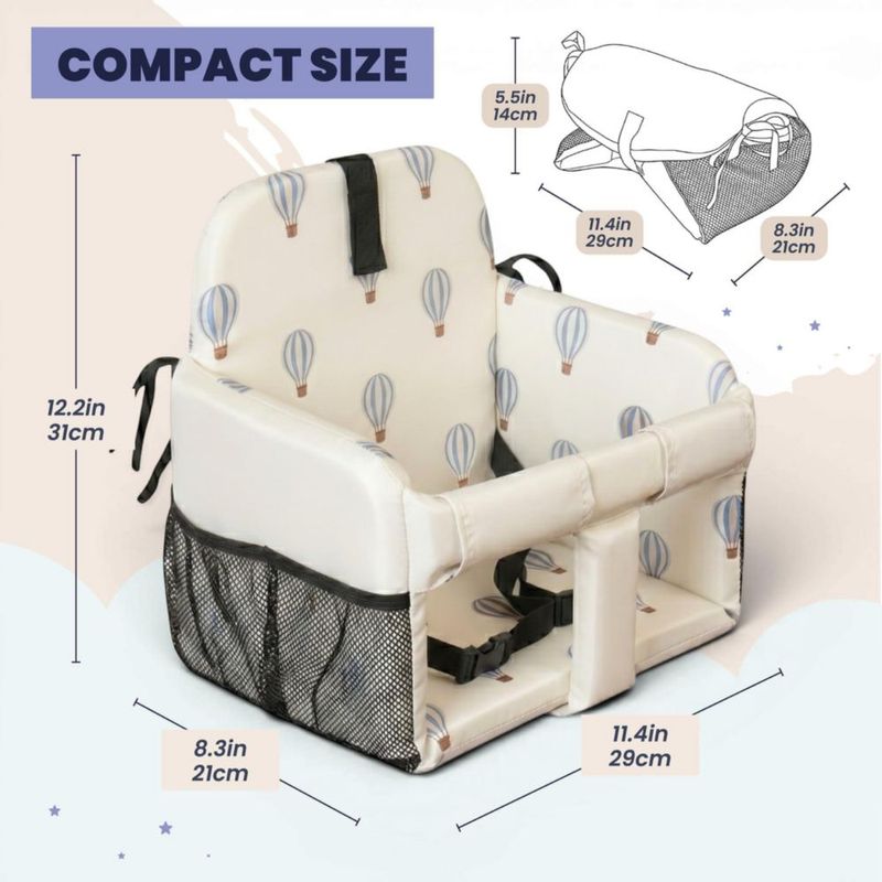 Inserto acolchado para silla alta Coco Seat 4+ meses con diseño de globos