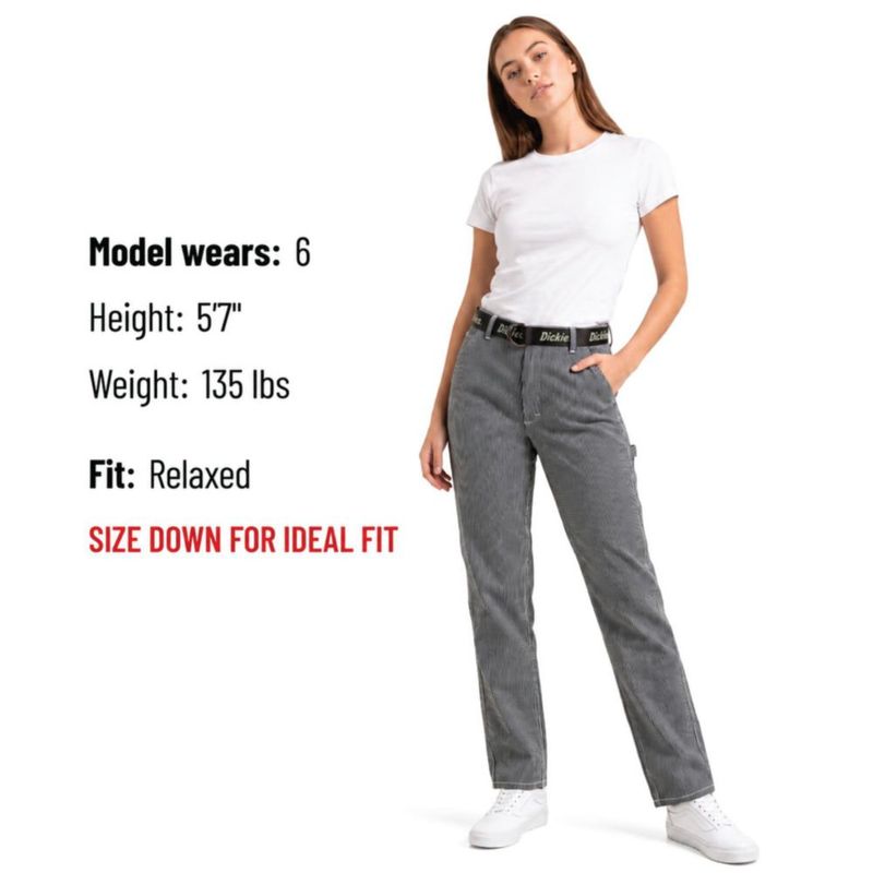 PANTALONES Dickies Mujer Estilo Carpintero Pierna Recta 32"